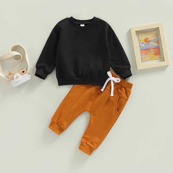 Organic cotton kids tracksuits custom toddler sweatsuit set kid clothes child french terry kid jogger set eco Boys clothing sets