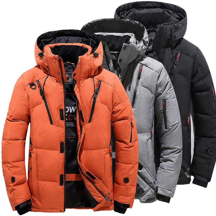 Winter Down Coat Hoodie Puffer Men Clothing Jacket Streetwear Printing Webbing Thickening Bubble Down Coats Men's Jacket