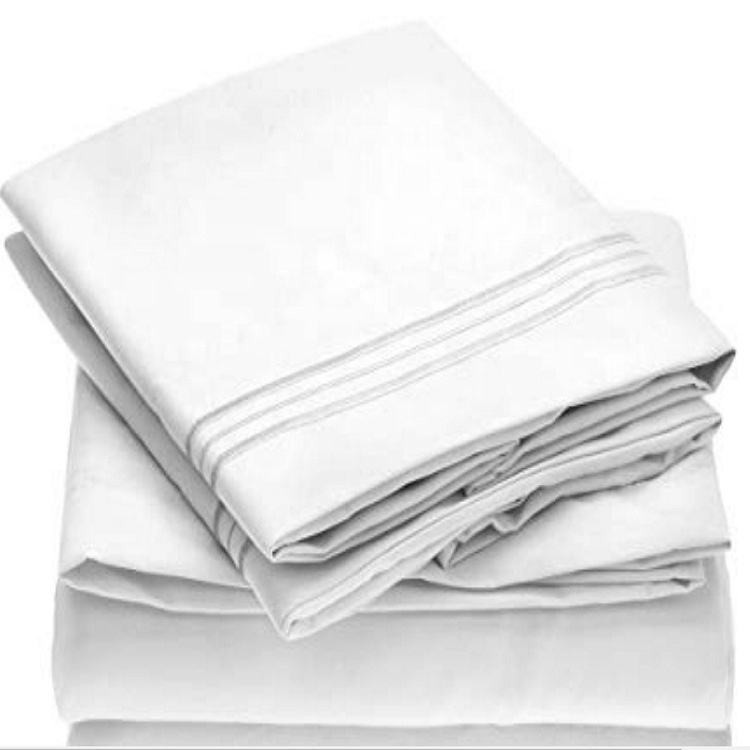 Bed Sheet Set - Brushed Microfiber 1800 Bedding - Wrinkle, Fade, Stain Resistant - Hypoallergenic - 4 Piece (Queen, White)