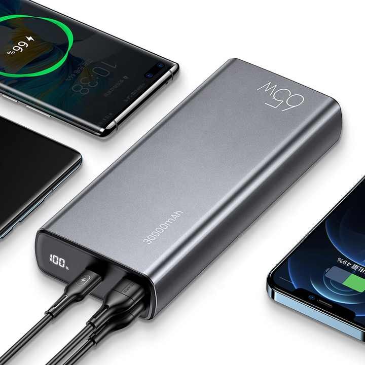 USAMS Chargers, Batteries & Power Supplies 65W 30000mAh Fast Charging Big Power Laptop Power Bank with 100w PD USB Cable